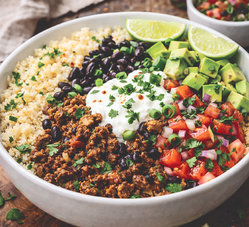 Taco Cauliflower Rice Bowl